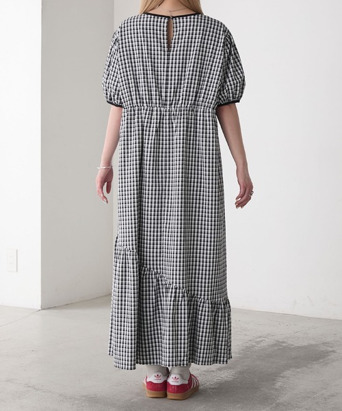 美品⭐️23SS セルフォード パフスリーブ ロング ティアードワンピース M 美品⭐️23SS セルフォード パフスリーブ ロング ティアード