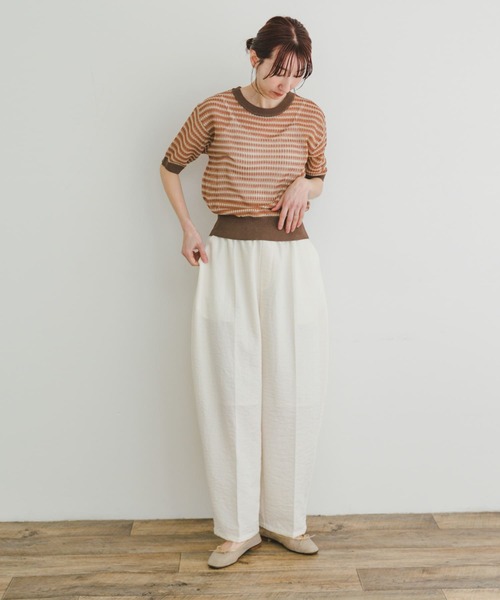 ITEMS URBANRESEARCH(アイテムズ アーバンリサーチ)の「コクーンイージーパンツ(その他パンツ・レディース・チャコールグレー/ホワイト系その他・FREE)」の7枚目の写真