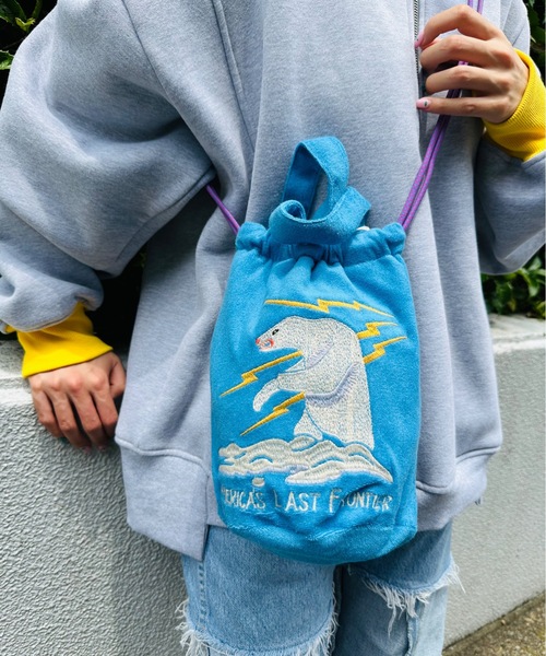 HOUSTON(ヒューストン)の「HOUSTON / EMB PILE EFFECT BAG(TIGER/MAP/DRAGON/ALASKA) / 6888/6889/6890/6891(ショルダーバッグ・レディース・ブルー/ピンク/オフホワイト/ブルー系その他/グリーン系その他/ブラック系その他/グリーン/その他/ブラック/ピンク系その他/ブラック系その他2・ONESIZE)」の9枚目の写真