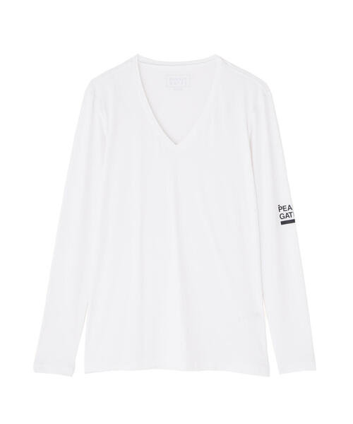 PEARLY GATES（パーリーゲイツ）の「【PG BODY】N/ベア天竺リップ長袖Vネックカットソー (MENS)（Tシャツ/カットソー・メンズ・ホワイト/ネイビー・LARGE/XX-LARGE/MEDIUM/X-LARGE）」の22枚目の写真