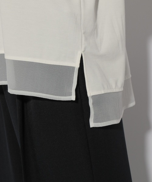 Elura（エルーラ）の「ドレスアップシアー切替プルオーバー/321608（Tシャツ/カットソー・レディース・ブルー/ホワイト/ネイビー/ライトブルー・SMALL/MEDIUM/LARGE）」の19枚目の写真