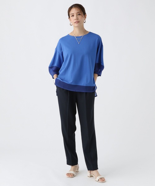 Elura（エルーラ）の「ドレスアップシアー切替プルオーバー/321608（Tシャツ/カットソー・レディース・ブルー/ホワイト/ネイビー/ライトブルー・SMALL/MEDIUM/LARGE）」の21枚目の写真