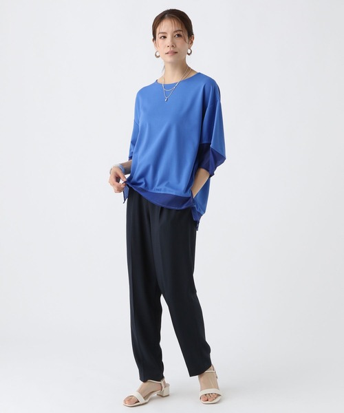 Elura（エルーラ）の「ドレスアップシアー切替プルオーバー/321608（Tシャツ/カットソー・レディース・ブルー/ホワイト/ネイビー/ライトブルー・SMALL/MEDIUM/LARGE）」の20枚目の写真