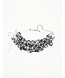 PINK HOUSE（ピンクハウス）の「gingham check shibori flower bracelet（ブレスレット）」