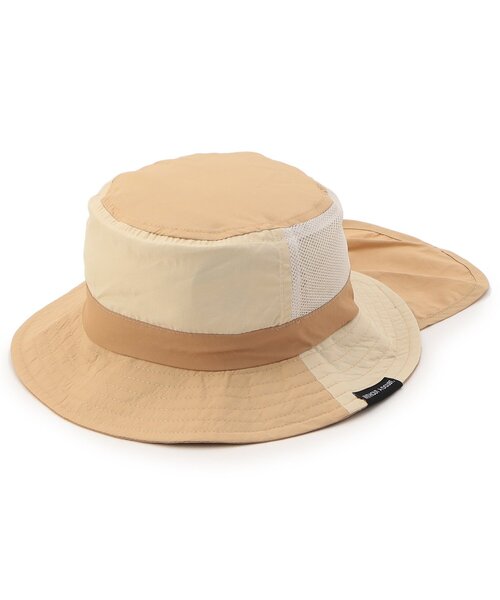 Ampersand（アンパサンド）の「【UVカット/撥水加工/接触冷感】ひんやり撥水アウトドアHAT（ハット・キッズ・ブラック/ベージュ/ピンク/サックスブルー/カーキ/レインボー・52/54/56/48/50）」の2枚目の写真