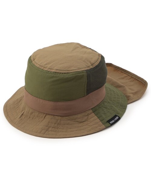 Ampersand（アンパサンド）の「【UVカット/撥水加工/接触冷感】ひんやり撥水アウトドアHAT（ハット・キッズ・ブラック/ベージュ/ピンク/サックスブルー/カーキ/レインボー・52/54/56/48/50）」の3枚目の写真
