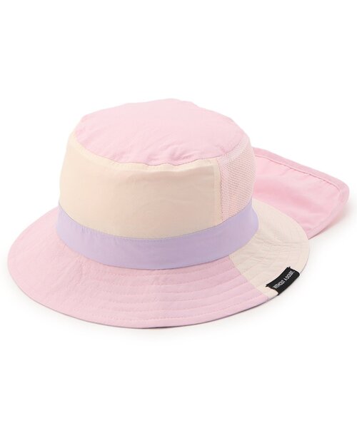 Ampersand（アンパサンド）の「【UVカット/撥水加工/接触冷感】ひんやり撥水アウトドアHAT（ハット・キッズ・ブラック/ベージュ/ピンク/サックスブルー/カーキ/レインボー・52/54/56/48/50）」の5枚目の写真
