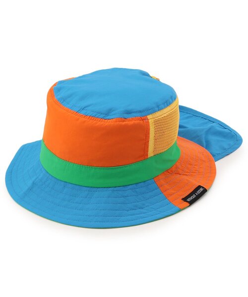 Ampersand（アンパサンド）の「【UVカット/撥水加工/接触冷感】ひんやり撥水アウトドアHAT（ハット・キッズ・ブラック/ベージュ/ピンク/サックスブルー/カーキ/レインボー・52/54/56/48/50）」の6枚目の写真