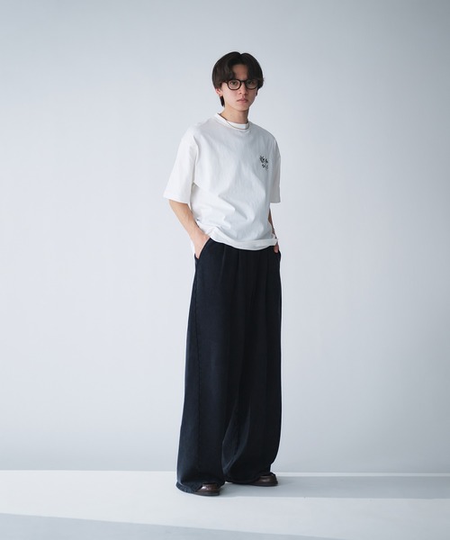 Adoon plain(アドーンプレーン)の「2-Tuck Curved Wide Sweat Pants / 2タックカーブワイドスウェットパンツ(スウェットパンツ・メンズ・ブラック/ブラウン・MEDIUM/LARGE)」の13枚目の写真