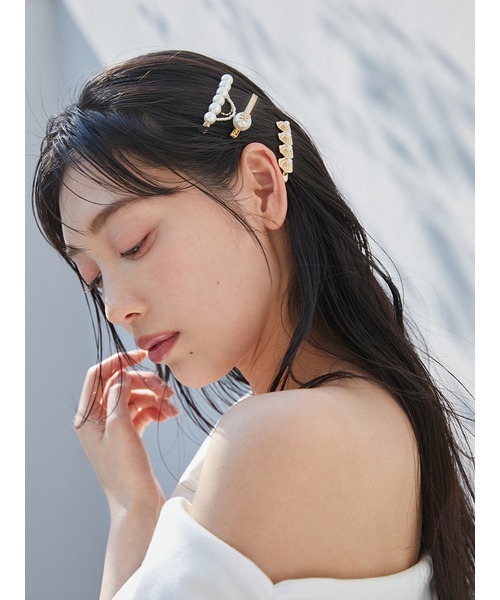 SNIDEL(スナイデル)の「バリエピンセット(ヘアピン・レディース・シルバー/アイボリー/ゴールド・FREE)」の10枚目の写真
