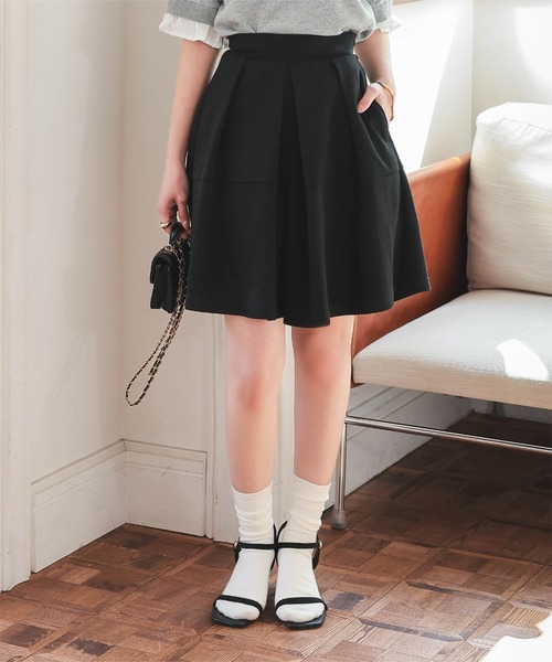 Petitle（プチレ）の「[ 低身長向けサイズ ] ダイバーフレアキュロット（その他パンツ・レディース・ブラック/チャコール・PM/PS）」の9枚目の写真