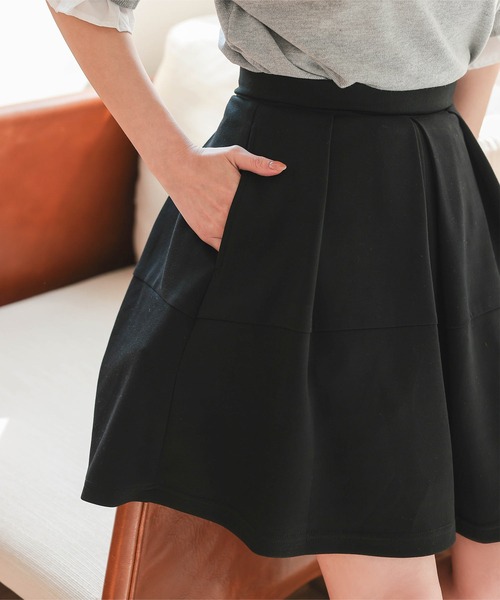 Petitle（プチレ）の「[ 低身長向けサイズ ] ダイバーフレアキュロット（その他パンツ・レディース・ブラック/チャコール・PM/PS）」の10枚目の写真