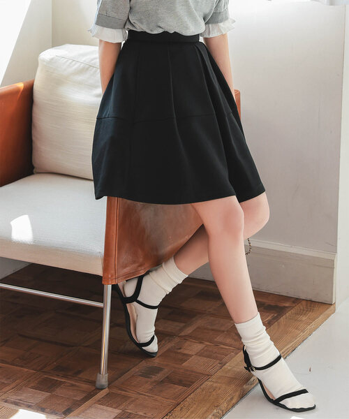 Petitle（プチレ）の「[ 低身長向けサイズ ] ダイバーフレアキュロット（その他パンツ・レディース・ブラック/チャコール・PM/PS）」の6枚目の写真