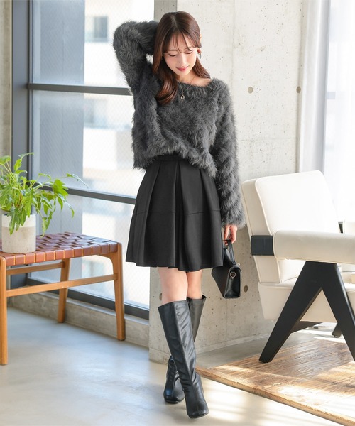 Petitle（プチレ）の「[ 低身長向けサイズ ] ダイバーフレアキュロット（その他パンツ・レディース・ブラック/チャコール・PM/PS）」の5枚目の写真