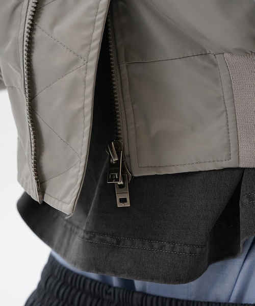 MASONPRINCE(メイソンプリンス)の「ショート丈 ドロップショルダー MA-1 ブルゾン JK4045【MASONPRINCE】(MA-1・メンズ・ネイビー/グレー・L/M/S)」の7枚目の写真