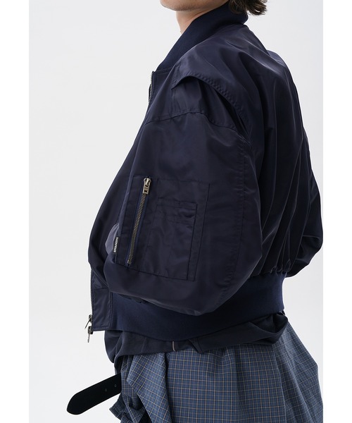 MASONPRINCE(メイソンプリンス)の「ショート丈 ドロップショルダー MA-1 ブルゾン JK4045【MASONPRINCE】(MA-1・メンズ・ネイビー/グレー・L/M/S)」の15枚目の写真