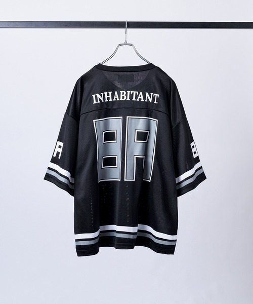 INHABITANT（インハビタント）の「【INHABITANT】ビッグシルエット フロントナンバリングプリント 半袖フットボールTシャツ カットソー ユニセックス（Tシャツ/カットソー・メンズ・ブラック/ホワイト/グレー・L/M）」の10枚目の写真