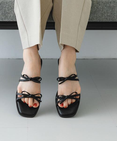 セール】『MADE IN JAPAN』ダブルリボンフラットサンダル（サンダル