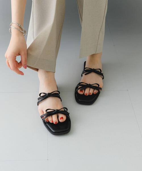 RODE SKO（ロデスコ）の「『MADE IN JAPAN』ダブルリボンフラットサンダル（サンダル・レディース・ホワイト系その他/ブラック/モカ・36/37/38）」の17枚目の写真