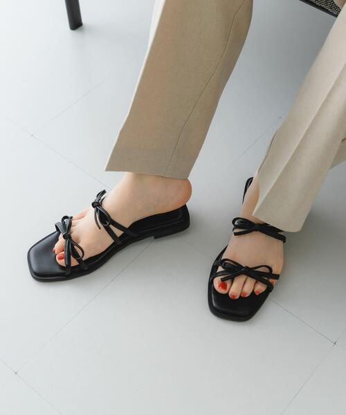 RODE SKO（ロデスコ）の「『MADE IN JAPAN』ダブルリボンフラットサンダル（サンダル・レディース・ホワイト系その他/ブラック/モカ・36/37/38）」の16枚目の写真