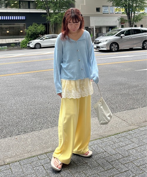 PILIT（ピリット）の「裾レース チュニックキャミソール（キャミソール・レディース・オフホワイト/ブラック・MEDIUM）」の13枚目の写真