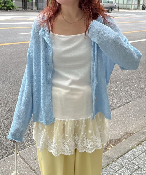 PILIT（ピリット）の「裾レース チュニックキャミソール（キャミソール・レディース・オフホワイト/ブラック・MEDIUM）」の15枚目の写真