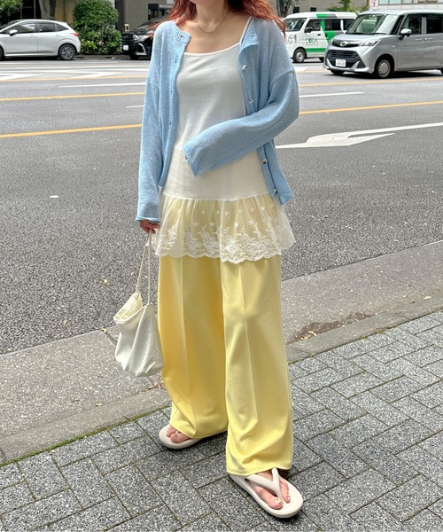 PILIT（ピリット）の「裾レース チュニックキャミソール（キャミソール・レディース・オフホワイト/ブラック・MEDIUM）」の16枚目の写真