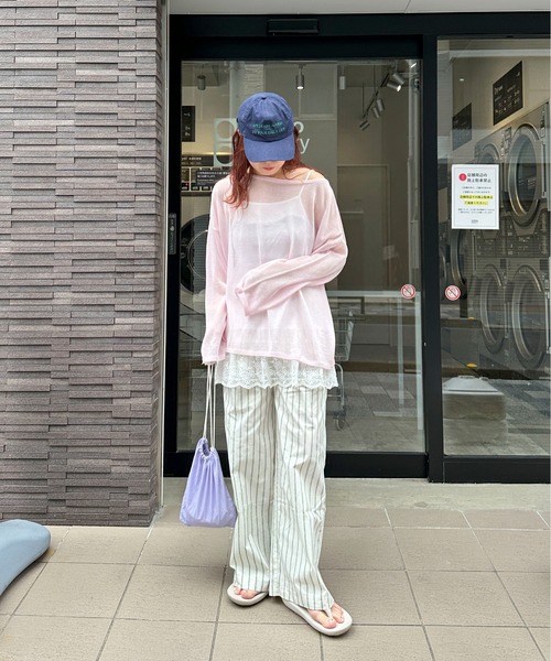 PILIT（ピリット）の「裾レース チュニックキャミソール（キャミソール・レディース・オフホワイト/ブラック・MEDIUM）」の8枚目の写真