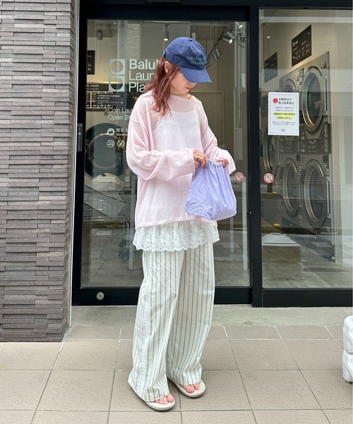 PILIT（ピリット）の「裾レース チュニックキャミソール（キャミソール・レディース・オフホワイト/ブラック・MEDIUM）」の9枚目の写真