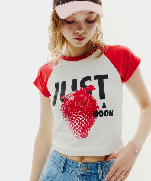 just a noon Tシャツ　完売品 ストロベリーラグランミニTシャツ（Tシャツ/カットソー）｜JUST