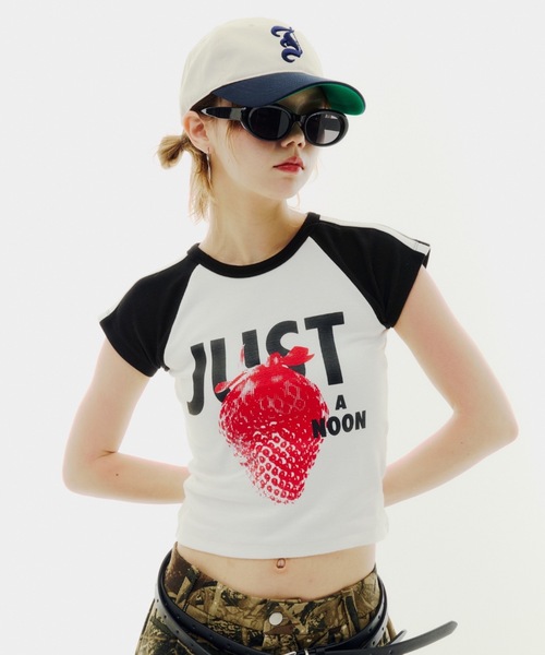 just a noon Tシャツ　完売品 JUST A NOON tシャツ メタリックロゴミニT レディース