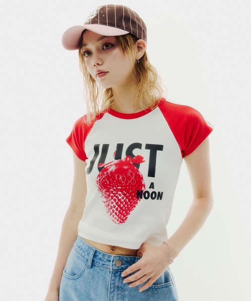 ストロベリーラグランミニTシャツ（Tシャツ/カットソー）｜JUST