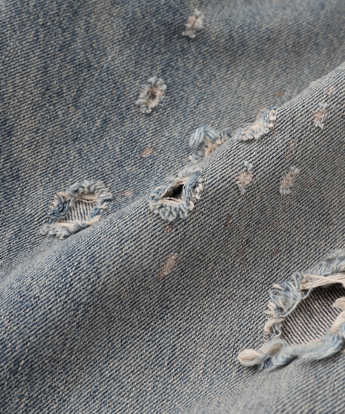 DAIRIKU(ダイリク)の「DAIRIKU / ダイリク Damage Straight Denim Pants RG-DNM6(デニムパンツ・メンズ・ブルー/ブラック・31/29/27)」の10枚目の写真