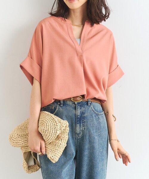 un dix cors（アンディコール）の「《オンオフ着まわせる》ニュアンススリーブスキッパーブラウス（シャツ/ブラウス・レディース・ピンク/ブラック/サックスブルー/オフホワイト・FREE）」の4枚目の写真