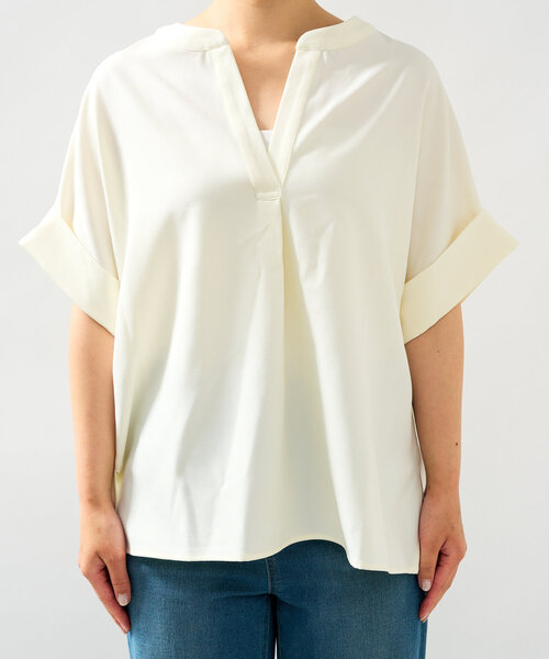 un dix cors（アンディコール）の「《オンオフ着まわせる》ニュアンススリーブスキッパーブラウス（シャツ/ブラウス・レディース・ピンク/ブラック/サックスブルー/オフホワイト・FREE）」の5枚目の写真