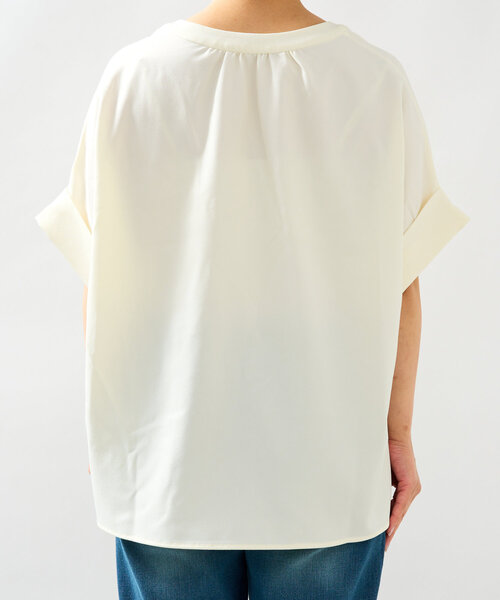 un dix cors（アンディコール）の「《オンオフ着まわせる》ニュアンススリーブスキッパーブラウス（シャツ/ブラウス・レディース・ピンク/ブラック/サックスブルー/オフホワイト・FREE）」の7枚目の写真