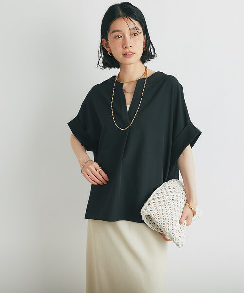un dix cors（アンディコール）の「《オンオフ着まわせる》ニュアンススリーブスキッパーブラウス（シャツ/ブラウス・レディース・ピンク/ブラック/サックスブルー/オフホワイト・FREE）」の11枚目の写真