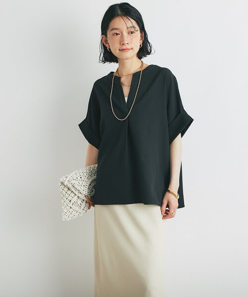 un dix cors（アンディコール）の「《オンオフ着まわせる》ニュアンススリーブスキッパーブラウス（シャツ/ブラウス・レディース・ピンク/ブラック/サックスブルー/オフホワイト・FREE）」の15枚目の写真