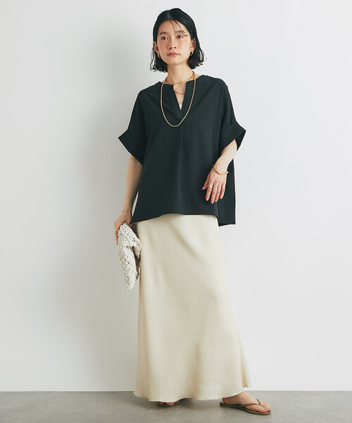 un dix cors（アンディコール）の「《オンオフ着まわせる》ニュアンススリーブスキッパーブラウス（シャツ/ブラウス・レディース・ピンク/ブラック/サックスブルー/オフホワイト・FREE）」の16枚目の写真