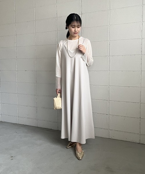 Bab(バブ)の「【S・Mサイズ展開】【マタニティ】【イージーケア】イージージョーゼットフレアーキャミワンピース(ワンピース・レディース・ブルー/チャコールグレー/ブラック/アイボリー・MEDIUM/SMALL)」の17枚目の写真