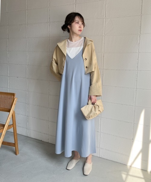 Bab(バブ)の「【S・Mサイズ展開】【マタニティ】【イージーケア】イージージョーゼットフレアーキャミワンピース(ワンピース・レディース・ブルー/チャコールグレー/ブラック/アイボリー・MEDIUM/SMALL)」の19枚目の写真