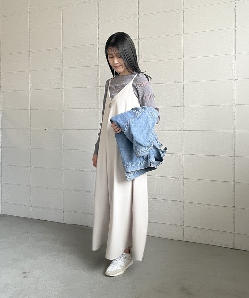Bab(バブ)の「【S・Mサイズ展開】【マタニティ】【イージーケア】イージージョーゼットフレアーキャミワンピース(ワンピース・レディース・ブルー/チャコールグレー/ブラック/アイボリー・MEDIUM/SMALL)」の12枚目の写真