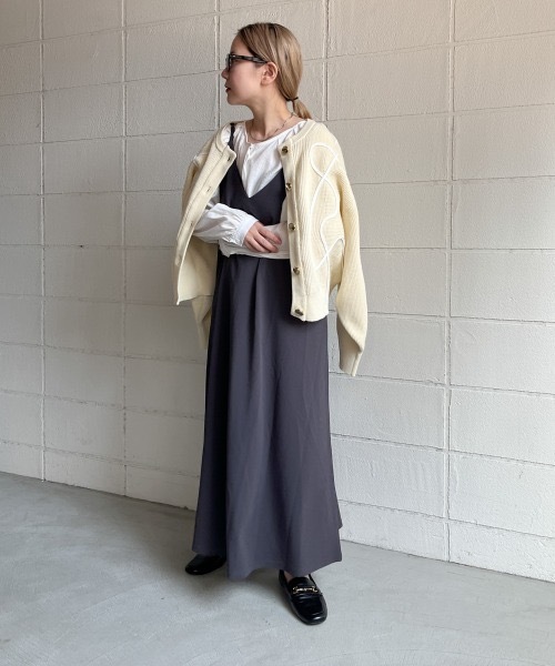 Bab(バブ)の「【S・Mサイズ展開】【マタニティ】【イージーケア】イージージョーゼットフレアーキャミワンピース(ワンピース・レディース・ブルー/チャコールグレー/ブラック/アイボリー・MEDIUM/SMALL)」の15枚目の写真