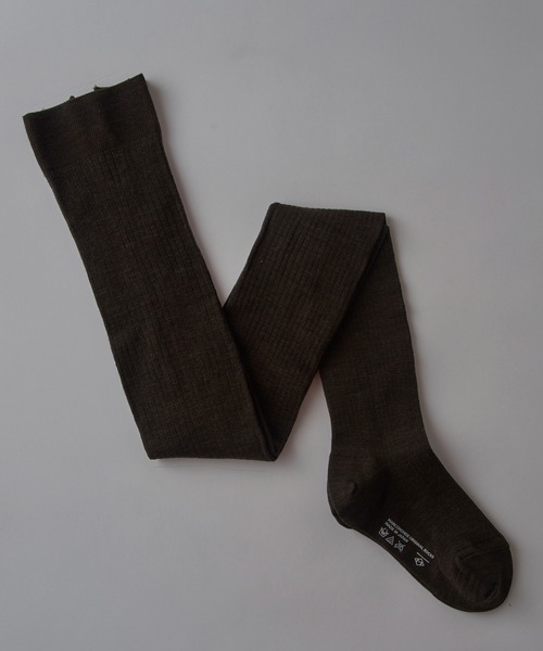 MARCOMONDE（マルコモンド）の「【MARCOMONDE】wool wide ribbed tights 240N5/1W-T（タイツ/ストッキング・レディース・グレー/アイボリー/ブラック/ダークブラウン・FREE）」の4枚目の写真