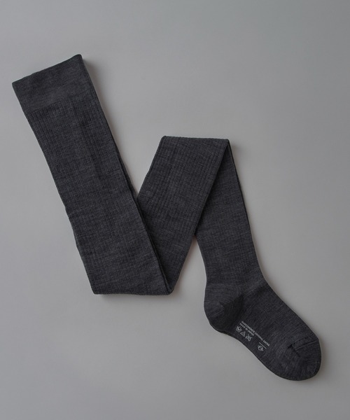 MARCOMONDE（マルコモンド）の「【MARCOMONDE】wool wide ribbed tights 240N5/1W-T（タイツ/ストッキング・レディース・グレー/アイボリー/ブラック/ダークブラウン・FREE）」の3枚目の写真