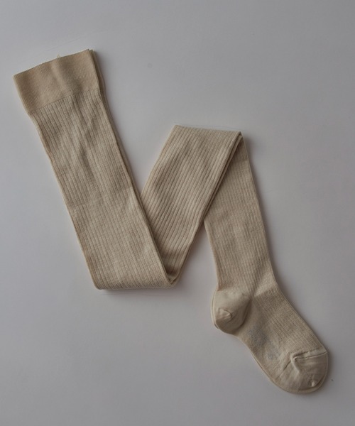 MARCOMONDE（マルコモンド）の「【MARCOMONDE】wool wide ribbed tights 240N5/1W-T（タイツ/ストッキング・レディース・グレー/アイボリー/ブラック/ダークブラウン・FREE）」の2枚目の写真