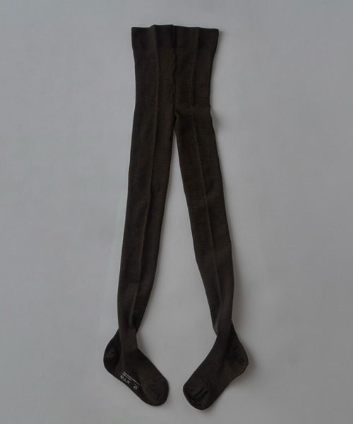 MARCOMONDE（マルコモンド）の「【MARCOMONDE】wool wide ribbed tights 240N5/1W-T（タイツ/ストッキング・レディース・グレー/アイボリー/ブラック/ダークブラウン・FREE）」の10枚目の写真