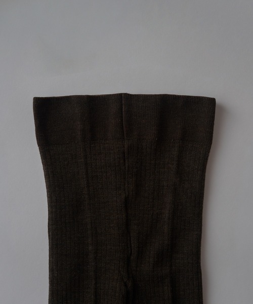 MARCOMONDE（マルコモンド）の「【MARCOMONDE】wool wide ribbed tights 240N5/1W-T（タイツ/ストッキング・レディース・グレー/アイボリー/ブラック/ダークブラウン・FREE）」の12枚目の写真