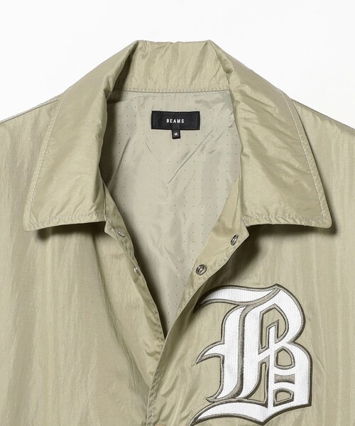 BEAMS（ビームス）の「【撥水】ワイドショートフィット ナイロン バーシティ ジャケット（ブルゾン・メンズ・ベージュ/ネイビー・S/M/L/XL）」の13枚目の写真