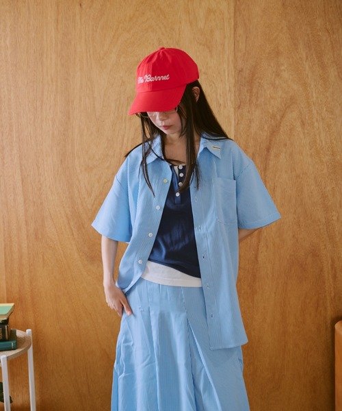 common gull products.(コモンガルプロダクツ)の「まどろみ抱くシャツスカート(スカート・レディース・サックスブルー系/ブルー系/ホワイト系・SMALL/MEDIUM)」の16枚目の写真